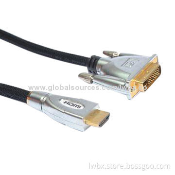 HDMI to DVI Cable Assembly with 50m Ohms Insulation Resistance, 300V DC Voltage